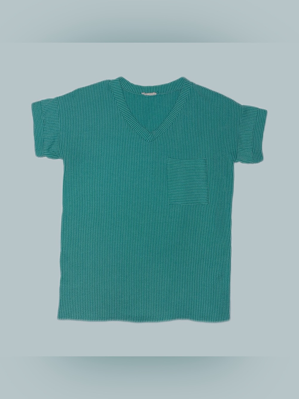 Blumin Ribbed Knit V-Neck Top